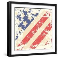 Retro Background With American Flag-Lilia-Framed Art Print