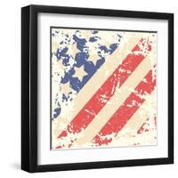 Retro Background With American Flag-Lilia-Framed Art Print