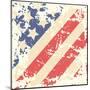 Retro Background With American Flag-Lilia-Mounted Art Print