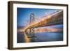 Retro Bay Bridge and Cityscape, San Francisco-Vincent James-Framed Photographic Print