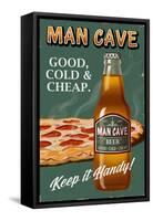 Retro Beer Ad-Lantern Press-Framed Stretched Canvas