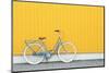 Retro Bicycle near Yellow Wall Outdoors-Africa Studio-Mounted Photographic Print