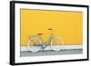 Retro Bicycle near Yellow Wall Outdoors-Africa Studio-Framed Photographic Print