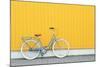 Retro Bicycle near Yellow Wall Outdoors-Africa Studio-Mounted Photographic Print