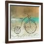 Retro Bicycle On A Color Background-epic44-Framed Art Print