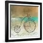 Retro Bicycle On A Color Background-epic44-Framed Art Print