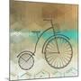 Retro Bicycle On A Color Background-epic44-Mounted Art Print