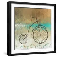 Retro Bicycle On A Color Background-epic44-Framed Art Print