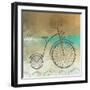 Retro Bicycle On A Color Background-epic44-Framed Art Print