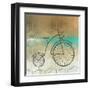 Retro Bicycle On A Color Background-epic44-Framed Art Print