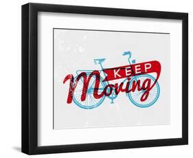 Retro Bike Concept Typography-cienpies-Framed Art Print