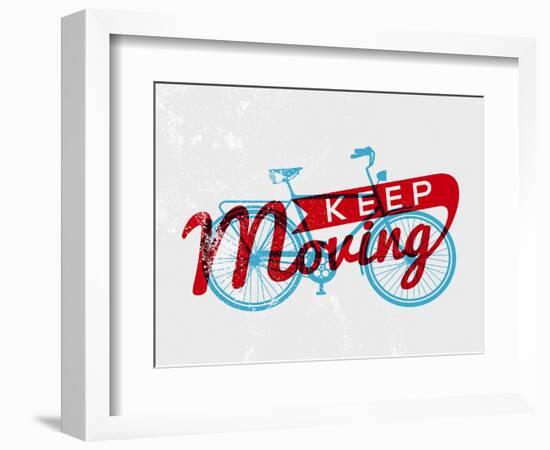 Retro Bike Concept Typography-cienpies-Framed Art Print