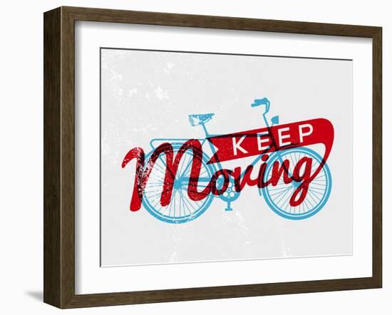 Retro Bike Concept Typography-cienpies-Framed Art Print