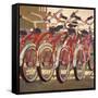 Retro Bikes-Darrell Hill-Framed Stretched Canvas