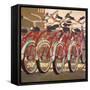 Retro Bikes-Darrell Hill-Framed Stretched Canvas