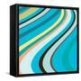 Retro Blue Wave-null-Framed Stretched Canvas