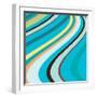 Retro Blue Wave-null-Framed Giclee Print