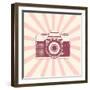 Retro Camera, Vintage Design, Vector Illustration-nexusby-Framed Art Print