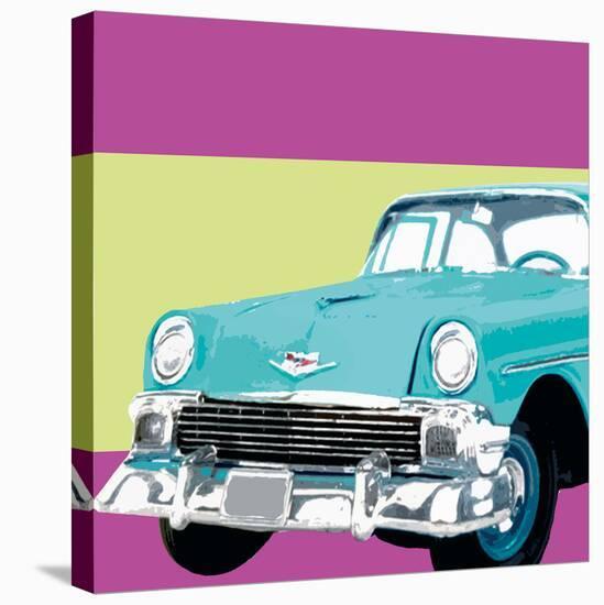 Retro Car II-Linda Wood-Stretched Canvas