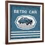 Retro Car Old Vintage Grunge Poster-UVAconcept-Framed Art Print