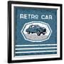 Retro Car Old Vintage Grunge Poster-UVAconcept-Framed Art Print