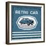 Retro Car Old Vintage Grunge Poster-UVAconcept-Framed Art Print