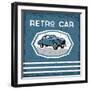 Retro Car Old Vintage Grunge Poster-UVAconcept-Framed Art Print