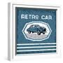 Retro Car Old Vintage Grunge Poster-UVAconcept-Framed Art Print