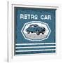 Retro Car Old Vintage Grunge Poster-UVAconcept-Framed Art Print