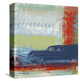 Retro Car-Yashna-Stretched Canvas