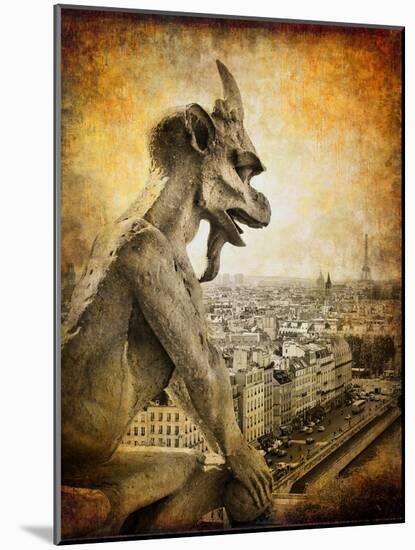 Retro Card ,Paris, View From Notredame Cathedral-Maugli-l-Mounted Art Print