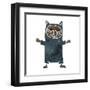 Retro Cartoon Black Cat Costume-lineartestpilot-Framed Art Print