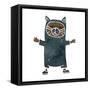Retro Cartoon Black Cat Costume-lineartestpilot-Framed Stretched Canvas