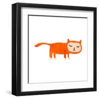 Retro Cartoon Cat Costume-lineartestpilot-Framed Art Print