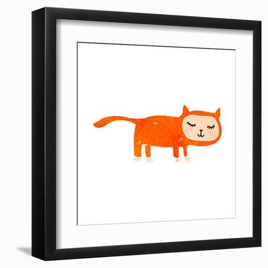 Retro Cartoon Cat Costume-lineartestpilot-Framed Art Print