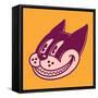 Retro Cartoon Character Smiling Cat, Grinning Face, Vintage 50S Toons-drante-Framed Stretched Canvas