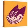 Retro Cartoon Character Smiling Cat, Grinning Face, Vintage 50S Toons-drante-Stretched Canvas