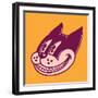 Retro Cartoon Character Smiling Cat, Grinning Face, Vintage 50S Toons-drante-Framed Photographic Print