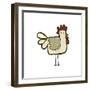 Retro Cartoon Chicken-lineartestpilot-Framed Art Print