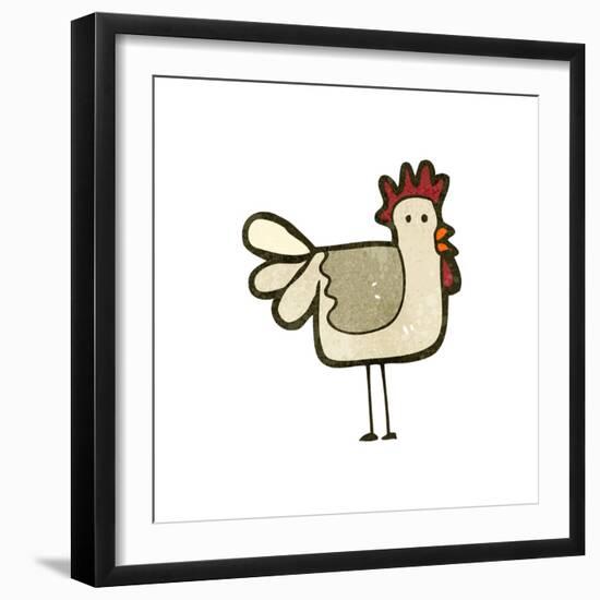 Retro Cartoon Chicken-lineartestpilot-Framed Art Print