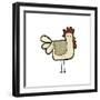 Retro Cartoon Chicken-lineartestpilot-Framed Art Print