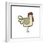 Retro Cartoon Chicken-lineartestpilot-Framed Art Print