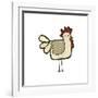 Retro Cartoon Chicken-lineartestpilot-Framed Art Print