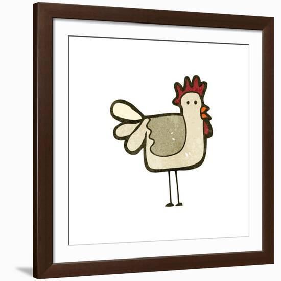 Retro Cartoon Chicken-lineartestpilot-Framed Art Print