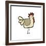 Retro Cartoon Chicken-lineartestpilot-Framed Art Print