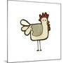 Retro Cartoon Chicken-lineartestpilot-Mounted Art Print