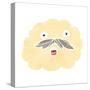 Retro Cartoon Cloud with Mustache-lineartestpilot-Stretched Canvas