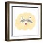 Retro Cartoon Cloud with Mustache-lineartestpilot-Framed Art Print