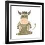 Retro Cartoon Cow-lineartestpilot-Framed Art Print