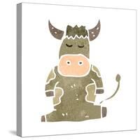 Retro Cartoon Cow-lineartestpilot-Stretched Canvas